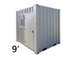 Contenedor de envío cúbico de 9 pies con una puerta y ventana