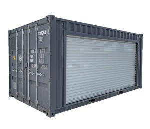 Contenedor de 20 pies con 16 puertas enrollables