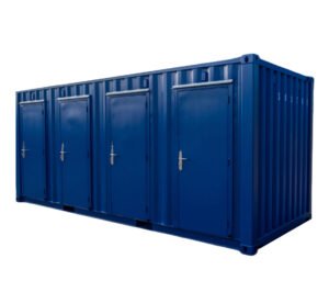 Contenedor  20 pies con puertas para 4 personas