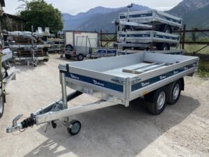 Remolque volquete hidráulica Debon PW1.2 – 306x160 cm – 2000 kg PTAC – Doble eje galvanizado